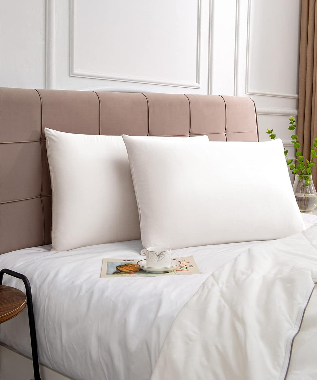 Warmstar Cotton Pillow Cases - Soft 600 Thread Count Standard Size Set of 2 | Breathable White 20x26 Inches