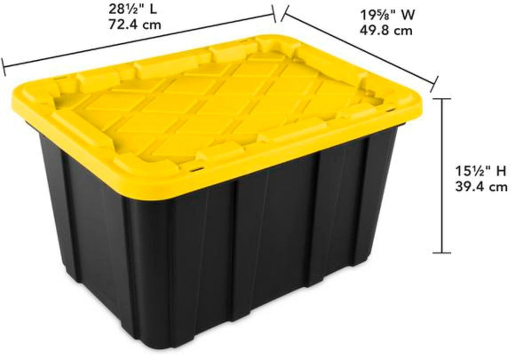 Sterilite 27 Gallon Heavy-Duty Storage Tote - 4-Pack Stackable Plastic Bins with Lids for Garage & Outdoor Gear
