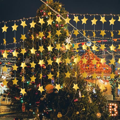 4 Pcs Star Garlands,157 in, Glitter Garlands Banner Decor