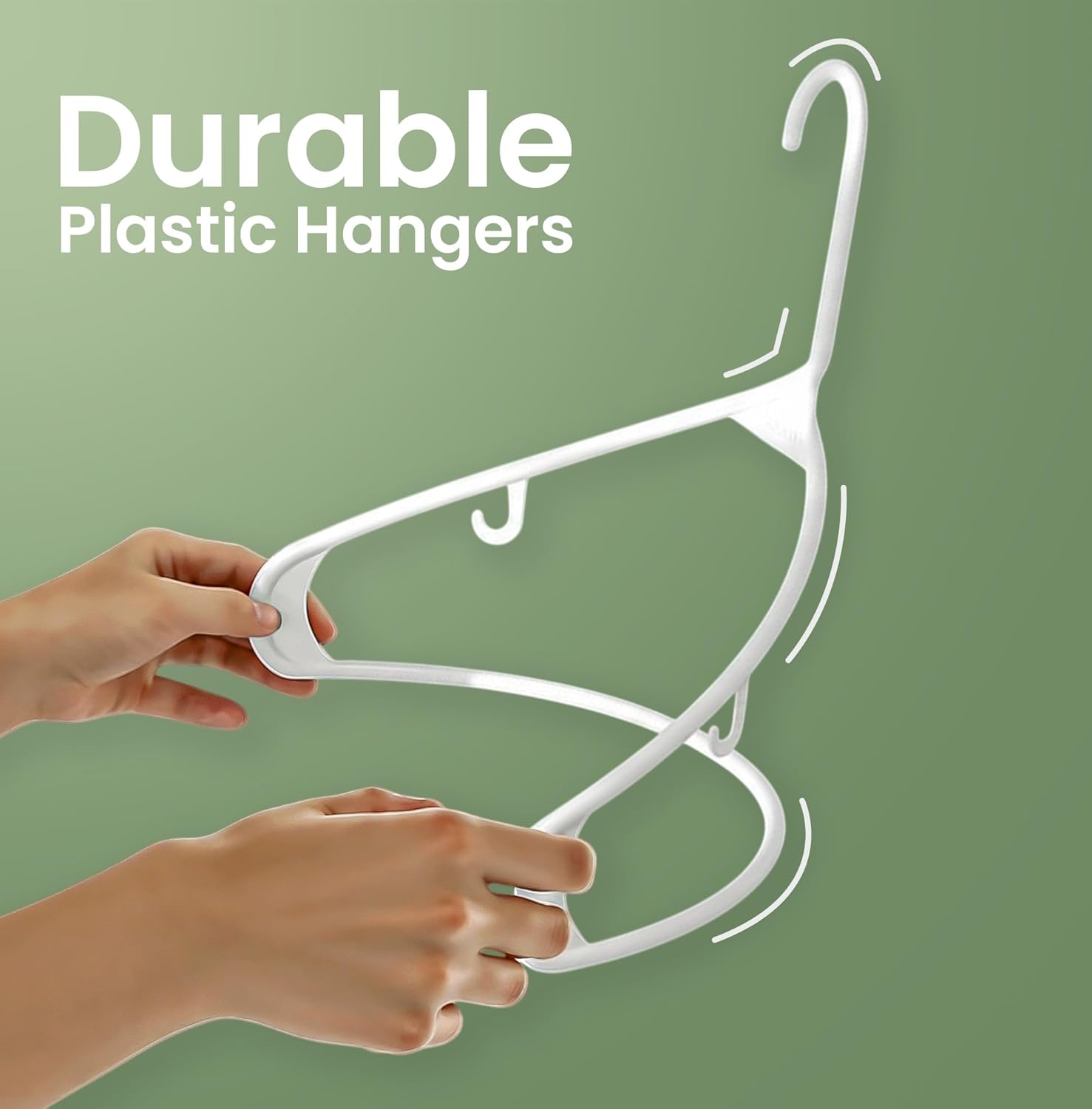 Utopia Home Plastic Hangers 50 Pack - Durable Space-Saving Closet Organizers - Ideal for Shirts, Pants, Skirts & Coats (White)
