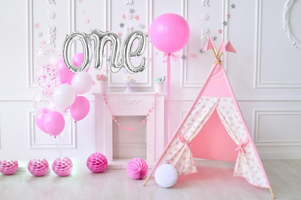 Silver One Balloons - 1st Birthday Decorations for Boys & Girls | Giant Number One Balloon