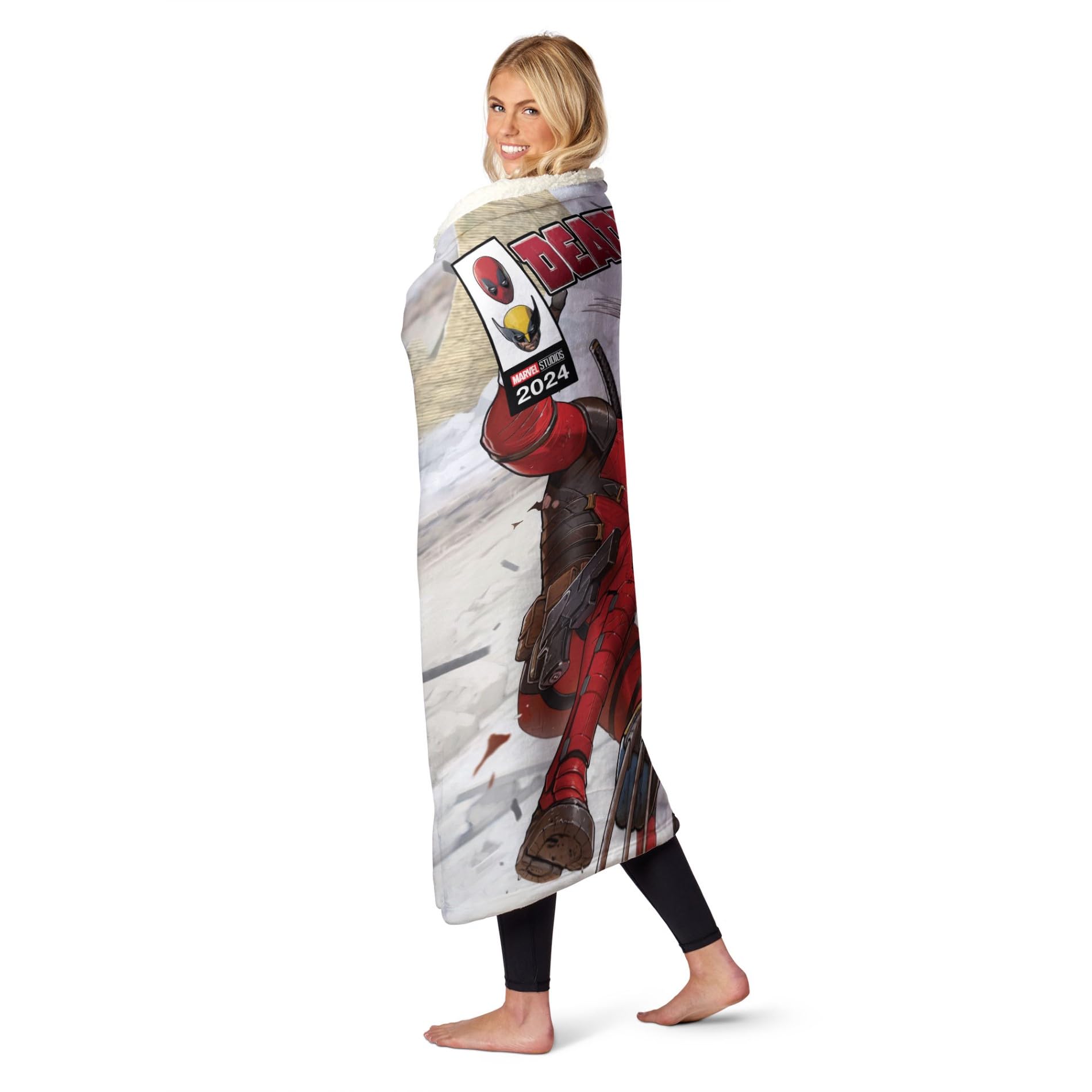 Northwest Deadpool Silk Touch Sherpa Throw Blanket, 50" x 60", Best Bubs