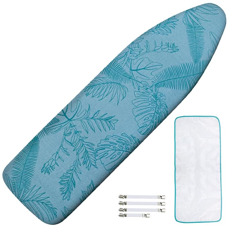 Extra Thick Ironing Board Cover and Pad 15x54 - Scorch Resistant with Clips