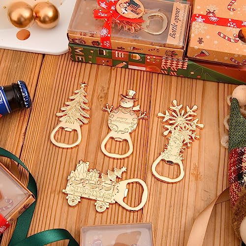 Christmas Themed Bottle Openers Set for Wedding and Party Favors - 24 Pieces