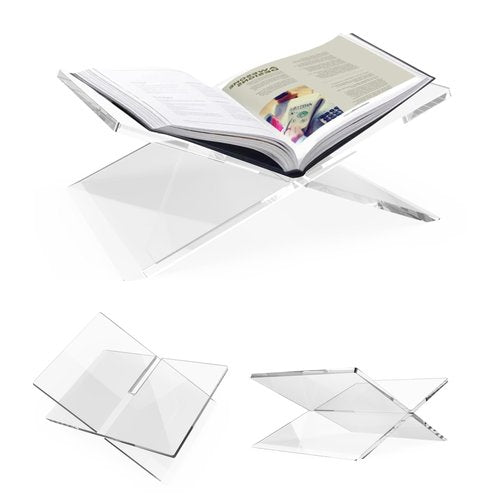 SK Acrylic Book Stand X-Large - 12.5" x 9.5" x 5.5" - Quran Holder - Coffee Table Book Stand - Cookbook Stand for Kitchen - Home and Table Decor