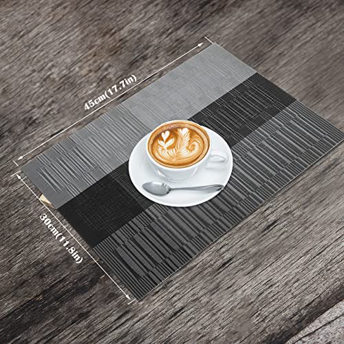 Woven Vinyl Placemats Set of 4 - Heat-Resistant Washable Table Mats