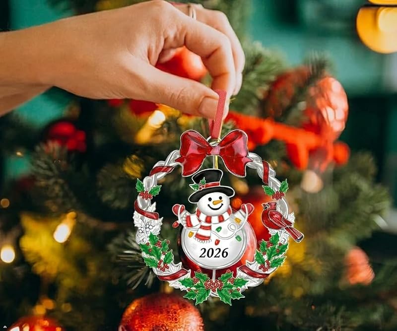 FCDECOR 2026 Christmas Ornament Set Rotatable Holiday Keepsake Decorations