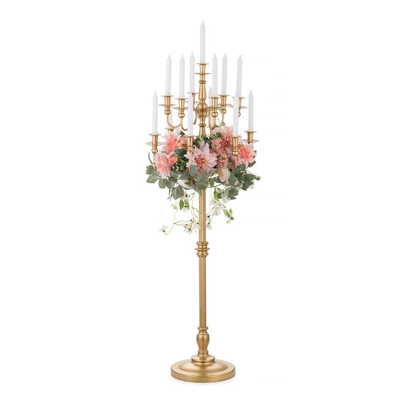 Sziqiqi Candelabra Candle Holder for Wedding: 51in Tall Candelabra 13 Branches Gold Candle Holders for Candlesticks Wedding Centerpiece Table Decorations