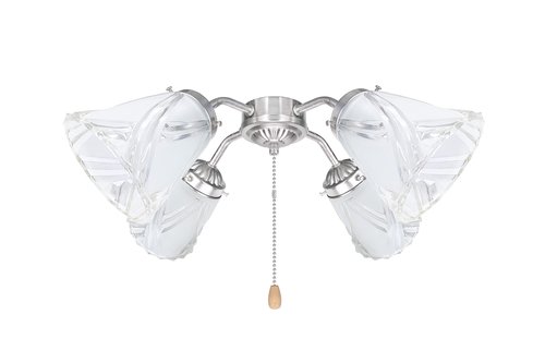 Aspen Creative 23124-4 Transitional Frosted & Clear Ceiling Fan Shade, 2-1/8" Fitter, 5" Diameter x 5-1/4" Height, 4 Pack Replacement Glass