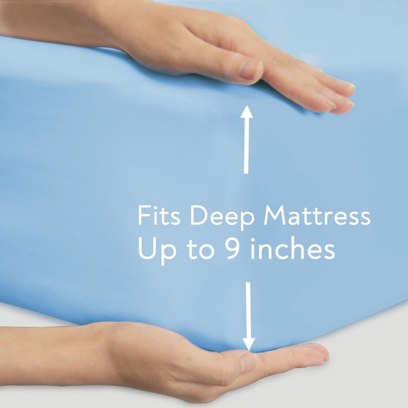 Hospital Bed Sheets Fitted 36" x 80" x 9", 2 Pack Blue Hospital Bed Fitted Sheets for Home & Hospital Care Beds, Soft Hospital Bed Sheets with Elastic All Around