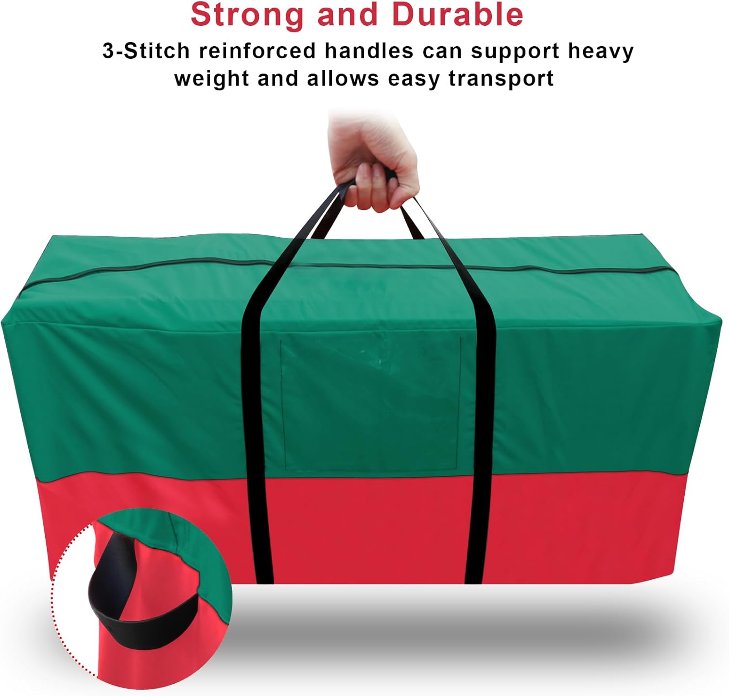 Skiennix Christmas Tree Storage Bag - Fits Up to 10 Ft Tall Trees | Heavy-Duty 600D Oxford Material with Reinforced Handles & Dual Zipper