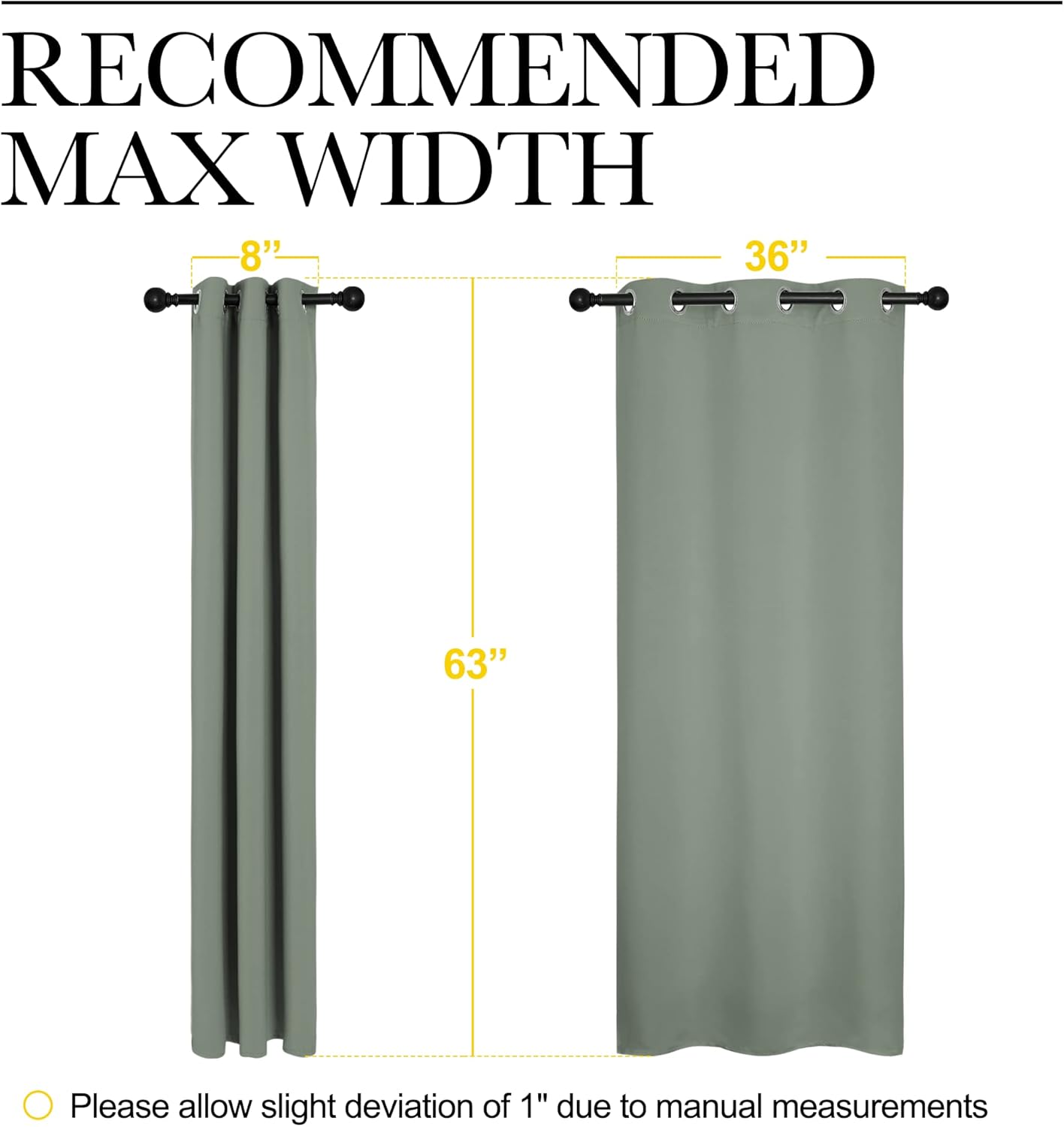 NICETOWN Blackout Curtains - Thermal Insulated Grommet Top Drapes for Nursery | Greyish Green, 42 x 63 Inches