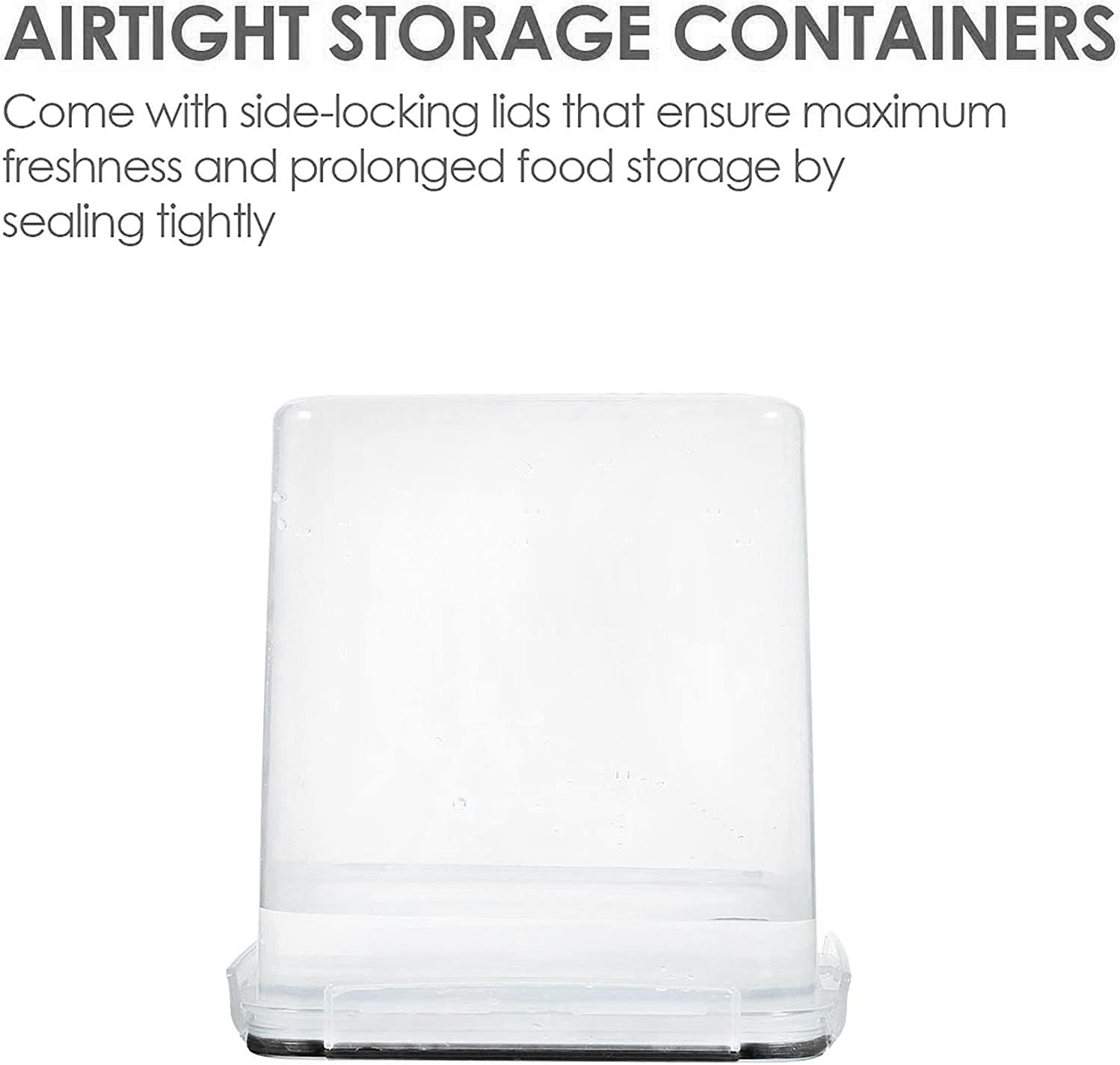 Vtopmart Food Storage Containers - 2.5L BPA-Free Airtight Canisters with Measuring Cups & Labels | Black, 4-Pack
