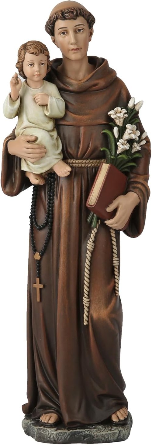 Buildclassic St. Anthony Statue with Infant Jesus - Blessed Religious Gift | 10" Renaissance Home Décor