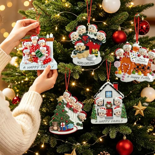 Personalized Family of 3 Christmas Ornaments, Tree Decor – TOZUJA