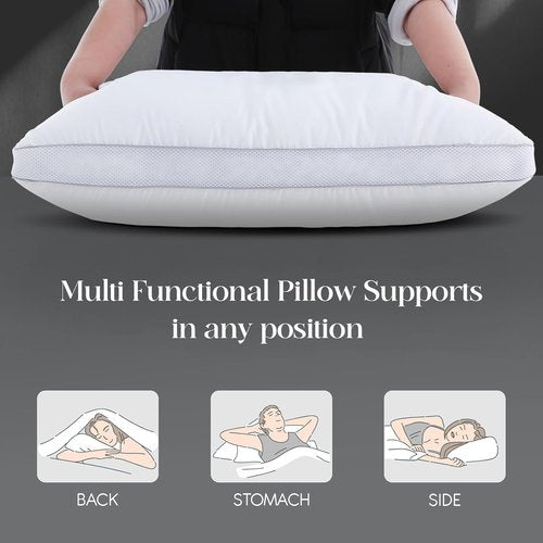 Goose Down Bed Pillows - Queen Size Set of 2 | Hotel Collection for Ultimate Comfort, 20" x 30"