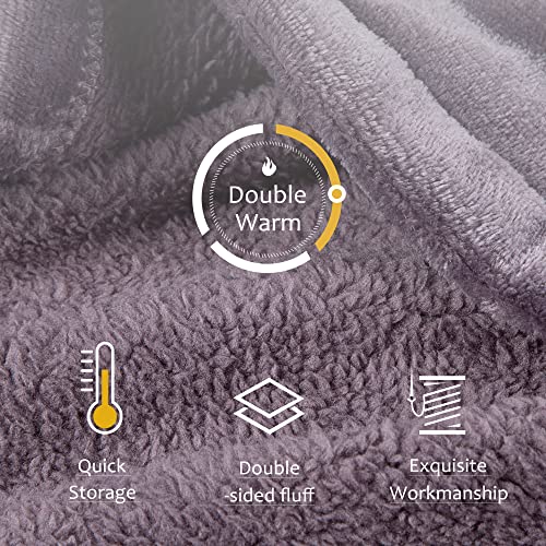 Oversized Wearable Blanket Hoodie with Sherpa Lining and Giant Pocket