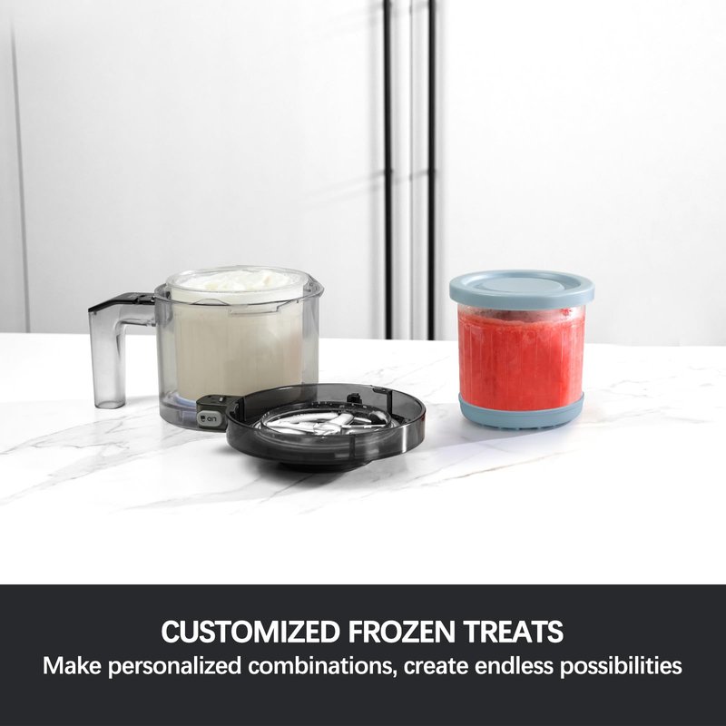 Omnikit Containers Replacement for Ninja Creami Pints and Lids - 4 Pack, 16oz Cups Compatible with NC301 NC300 NC299AMZ NC290 Series Ice Cream Maker - Airtight Anti-slip