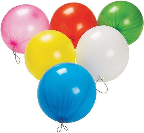 Fun-Filled Balloons Neon Punch Balls - 12-Piece Set with Rubber Band Handle | Assorted Colors, 18-Inch