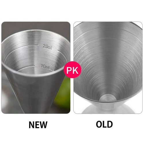 LILIWER Japanese Jigger for Bartending,Cocktail Shaker 2 OZ 1 OZ with Measurements Inside,Premium 304 Food Grade Stainless Steel (Silver, 2/1 oz)