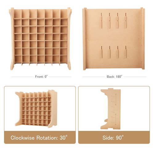 Bucasso Paint Rack Organizer with 49 Holes Suitable for 10ml TAMIYA/10ml MR HOBBY/18ml MR HOBBY, Model Tool Storage with MDF Material, Craft Paint Holder Rack GK13