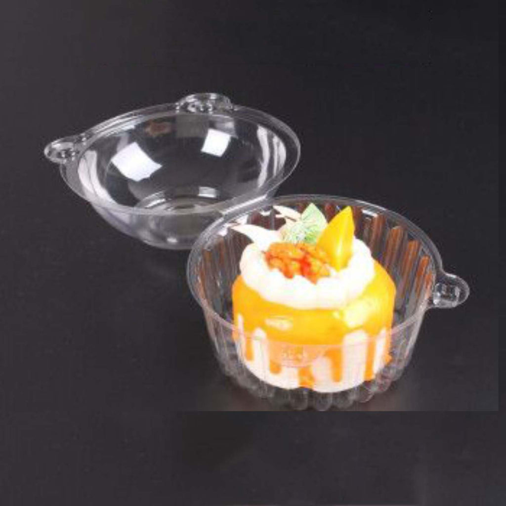 FUailiYY 100 Jumbo Muffin Containers, Clear Plastic Muffin Containers, Flip Design, Cartoon ShapeCupcake Containers（extra large）