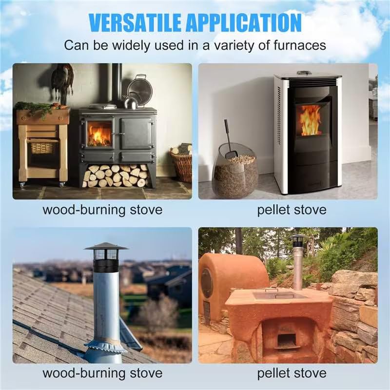 10Inch Chimney Cap,6/7/8/10 Inch Adjustable Stainless Steel Chimney Cap,304 Steel Round Rain Cover with Mesh Screen,Universal Cone Top Roof Cap for Wood/Oil Stove Vent,Weatherproof & Easy Installation