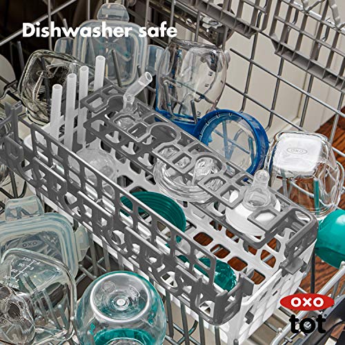 Dishwasher Basket for Baby Bottle Parts & Sippy Cup Accessories, Gray