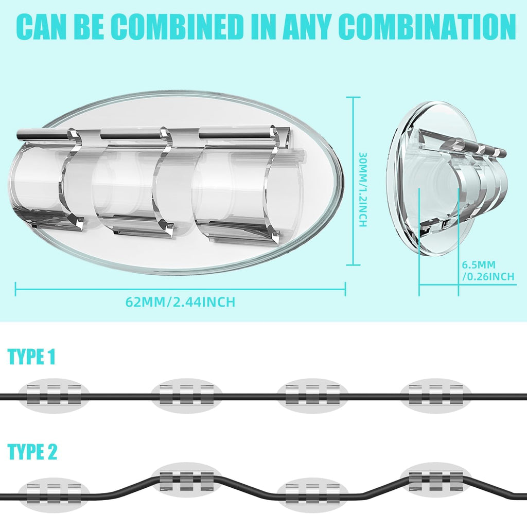 Skiennix Outdoor String Light Hooks - 30 Heavy-Duty Clips with Waterproof Adhesive Strips | Perfect for Christmas Lighting