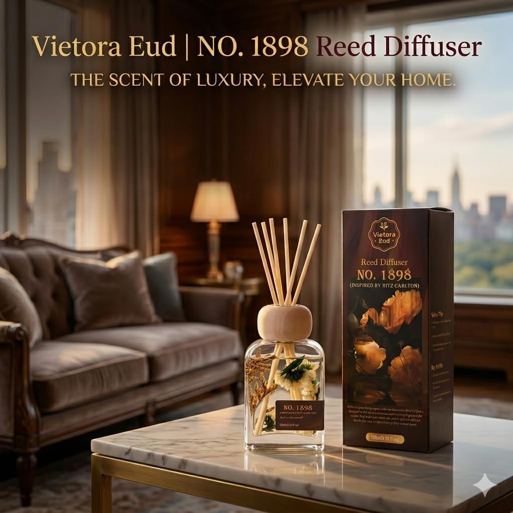 Ritz Carlton Luxury Reed Diffuser - 100ml | No.1898 Hotel Collection | Long-Lasting Home & Office Scent