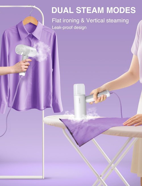 CLEVAST Portable Garment Steamer - Handheld Travel Size Wrinkle Remover, 30-Second Heat Up, 1000W Output