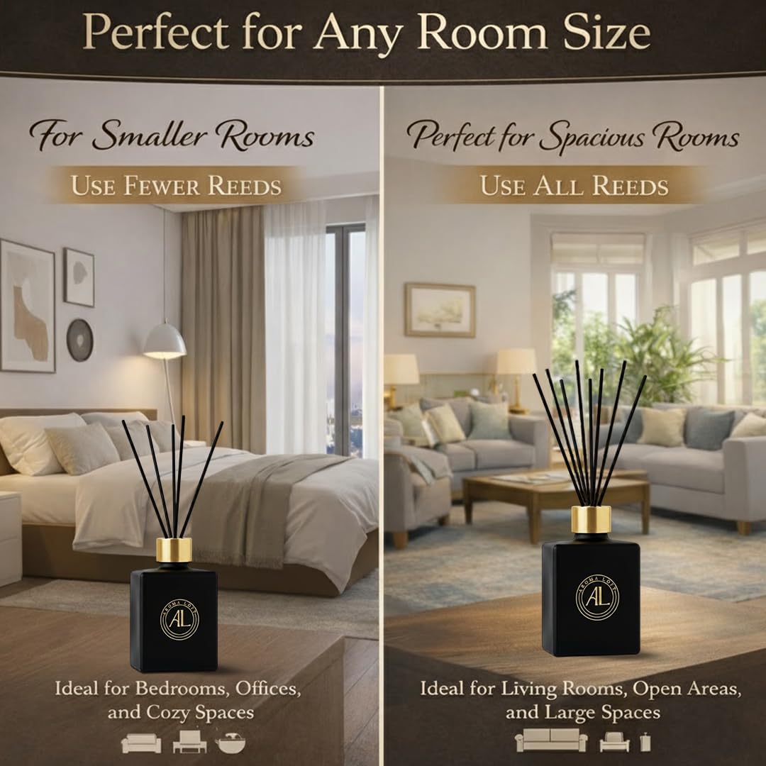 Smell Good Stuff Black Reed Diffuser - Premium Cashmere Vanilla Fragrance | Long-Lasting 5 oz Set for Home & Office