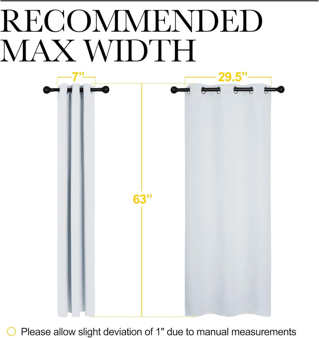 NICETOWN Room Darkening Curtains - Thermal Insulated Grommet Drapes for Bedroom | Greyish White, 2 Panels, 34x63