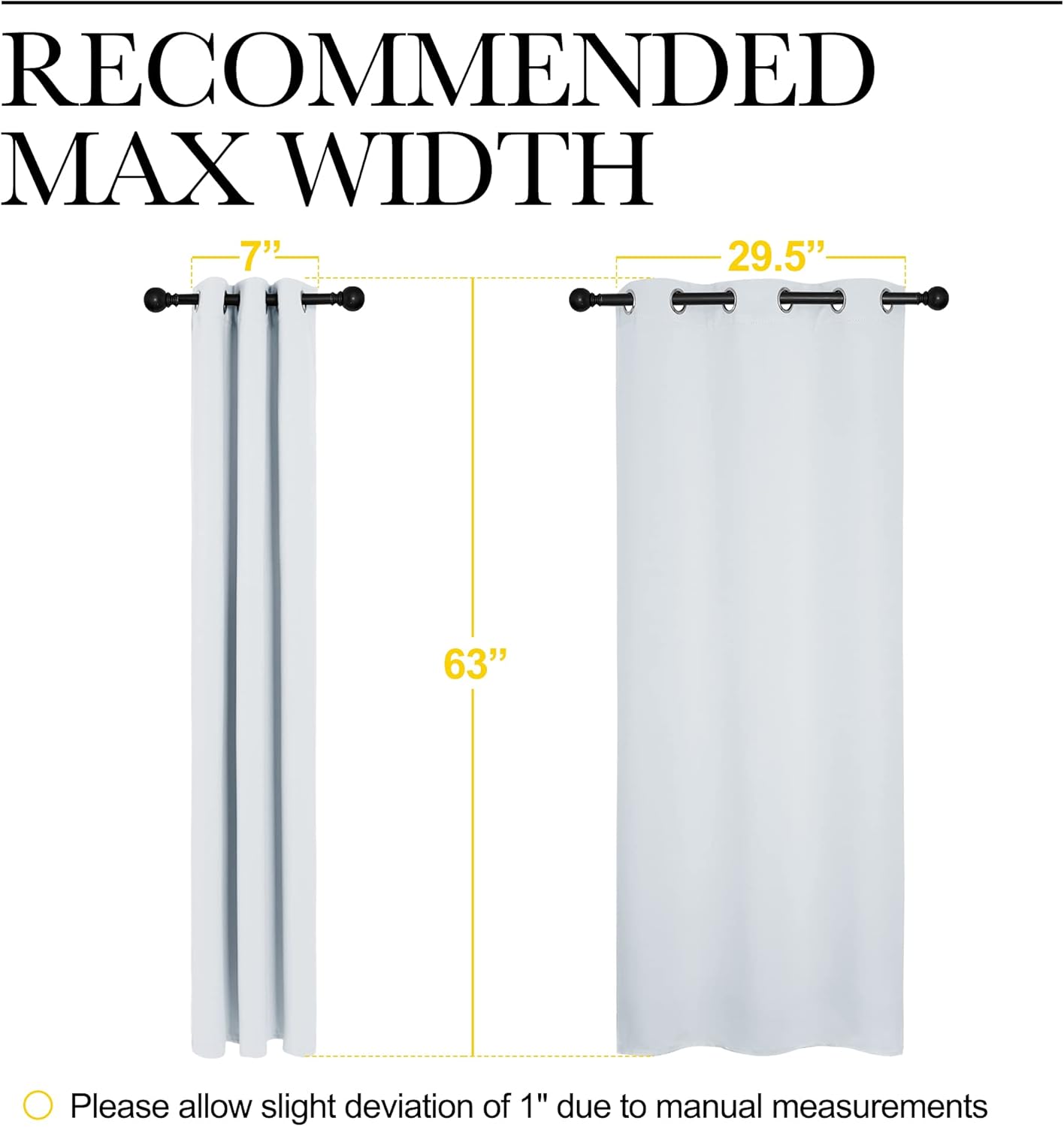 NICETOWN Room Darkening Curtains - Thermal Insulated Grommet Drapes for Bedroom | Greyish White, 2 Panels, 34x63