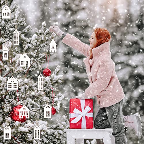 Talltalk 36 Pcs Christmas Wood Ornaments Set – White Cutouts for Crafts
