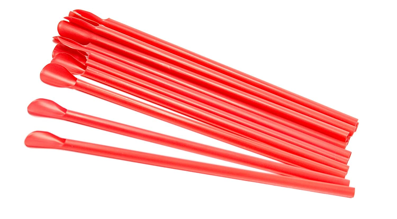 8" Unwrapped Red Spoon Straw - Box of 300ct