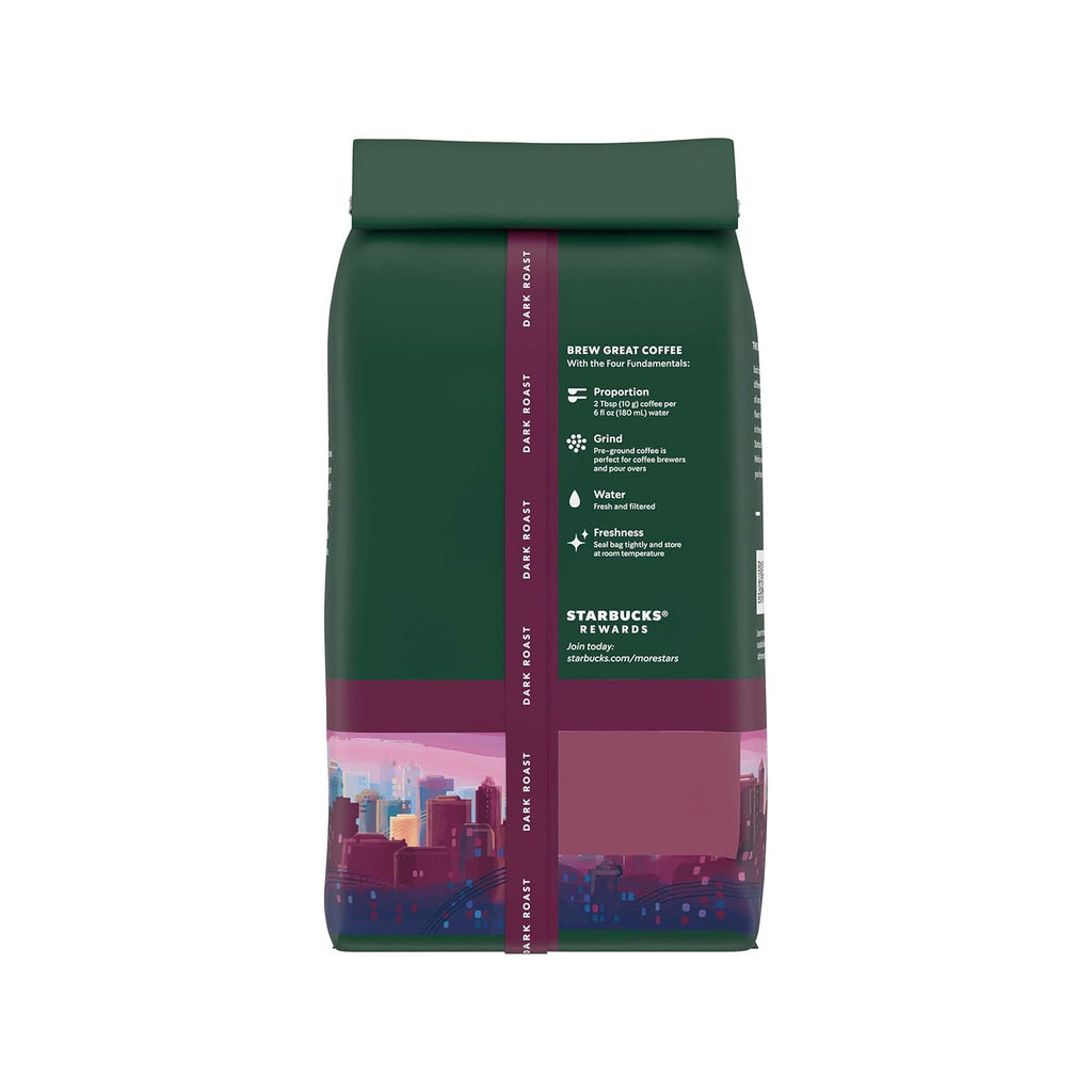 Starbucks Ground Coffee - Dark Roast for Hot or Iced Beverages | Six 12 oz Bags of Morning Joe