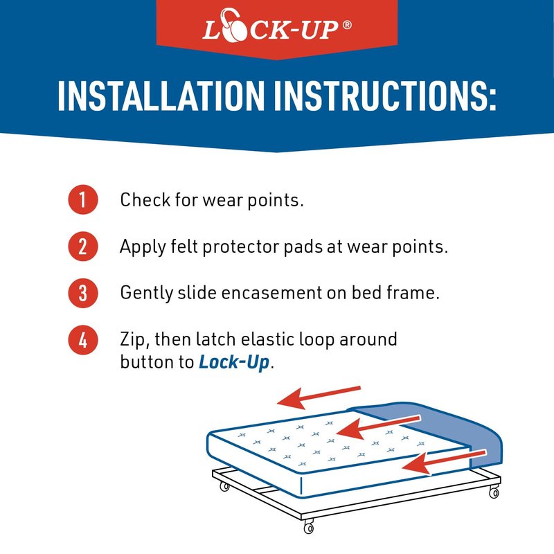 Lock-Up Queen Box Spring Encasement – Durable Waterproof Mattress Protector – Bed Bug & Dust Mite Barrier – Easy to Install and Machine Washable