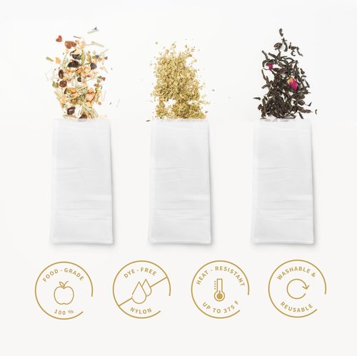 Gutenberg's tough 2x4 inch nylon micron bags 10-100 Packs | nylon tea filter bags | All Micron Sizes (20-Pack, 90)