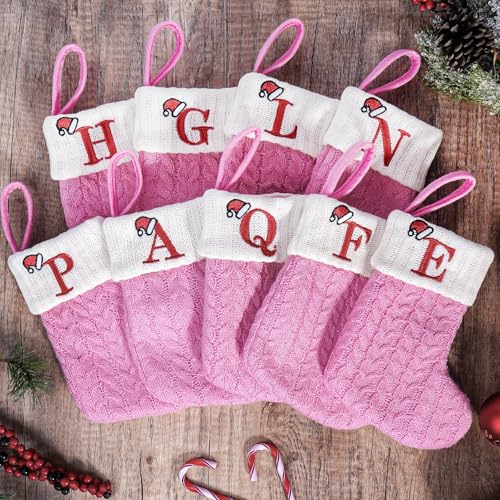 Pet Paw Christmas Stocking - Pink Knit Holiday Decor for Dogs & Cats, 8 Inches - Variation: Pet Paw