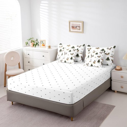 Erosebridal 7Pcs Twin Mallard Duck Bedding for Boys Men Nursery Woodland Wild Ducks Comforter Rustic Country Duck Camo Bedding Set Forest Hunting and Fishing Bed Sheets with Pillowcases Bed in A Bag