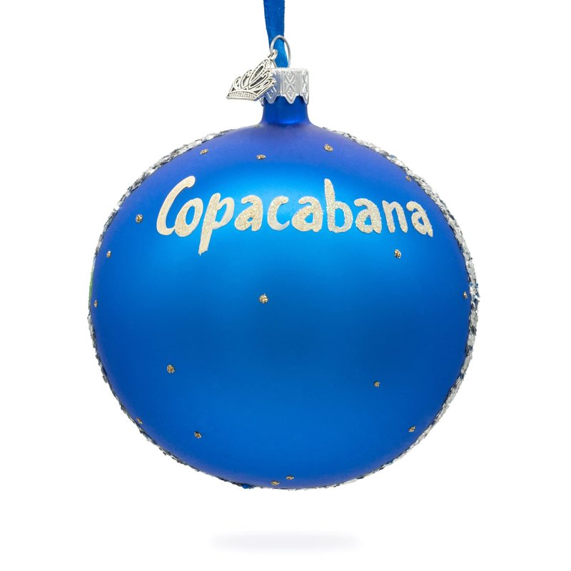 Copacabana, Rio de Janeiro, Brazil Glass Ball Christmas Ornament 4 Inches