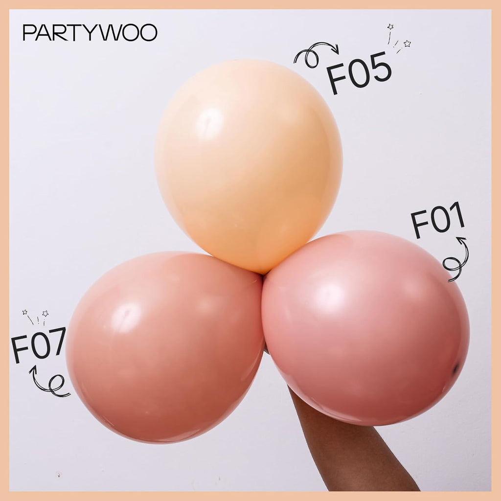 PartyWoo Nude Balloons - 50pcs 5-Inch Apricot Latex Balloons for Boho Fall Celebrations