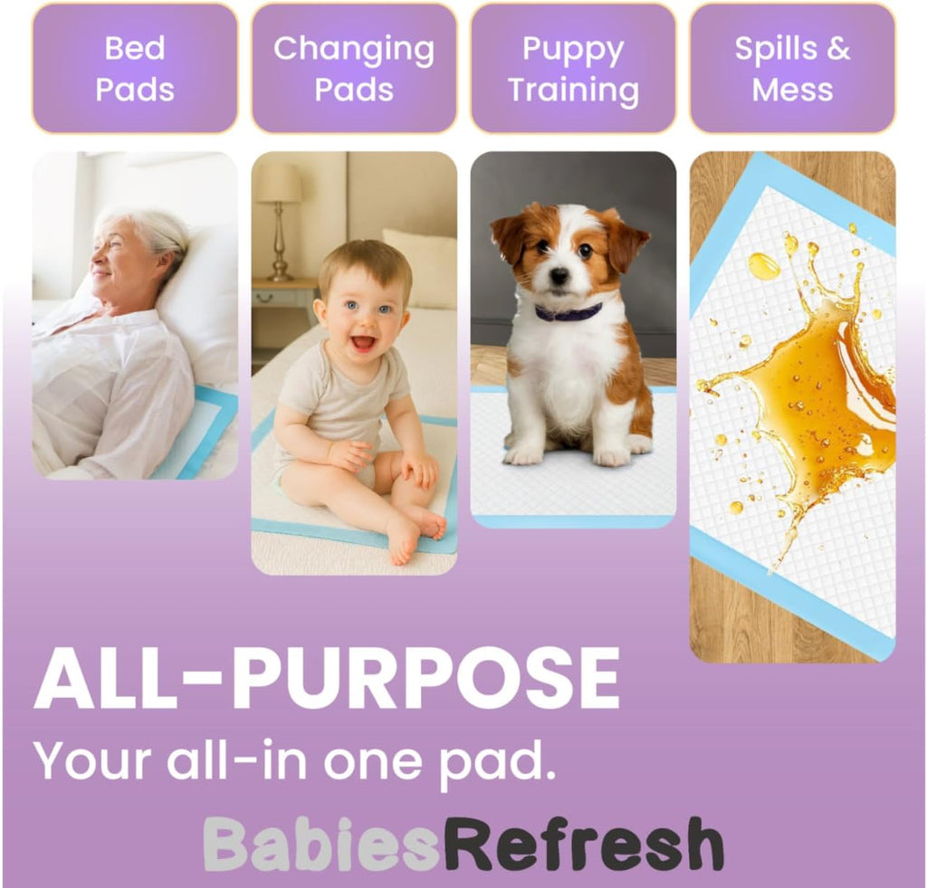Skiennix Disposable Underpads - Super Absorbent 2XL 36” x 36” | Leakproof & Quick Drying for Babies, Pets & Adults