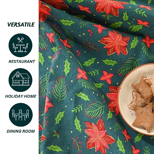 Folkulture Christmas Rectangular Table Cloth 60x102 Inch with Nutcracker Design