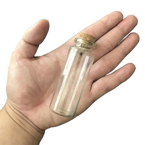 Empty Mini Bottle with Cork Stopper 40ml Glass Jars idea for Wedding Small Wishing Bottles Wholesale 50pcs (50, 40ml-30x80x17mm)
