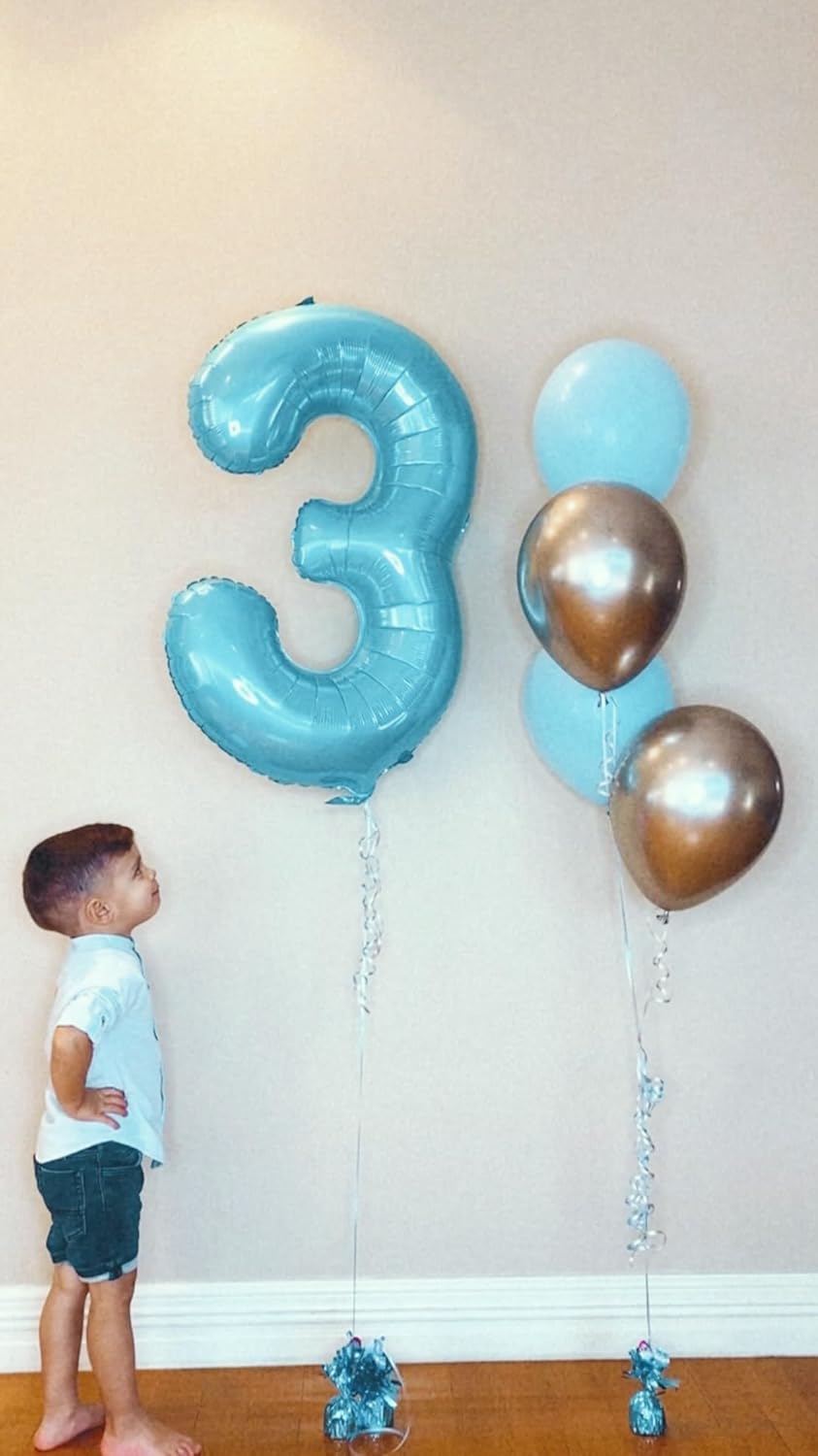 Pearlescent Blue Number 6 Balloon - 40 Inch Birthday Decoration | Perfect for 6th Birthday Parties