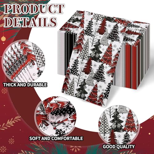 Christmas Guest Napkins 100 Pack - Holiday Paper Towels for Parties & Events