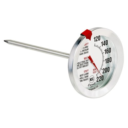 Escali AH1 Stainless Steel Meat Thermometer - Oven Safe 2.5-Inch Dial with Temperature Labels for Beef, Poultry, Pork & Veal