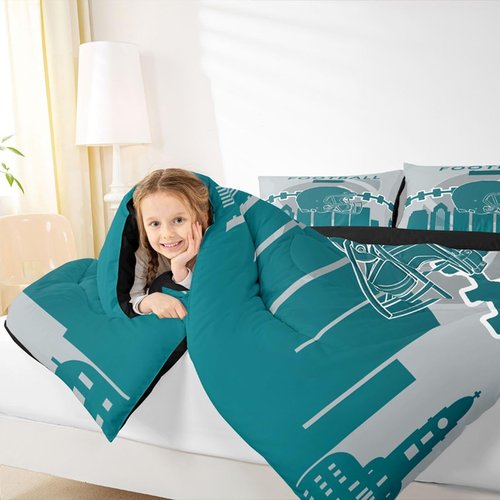 Erosebridal Sports Comforter for Boys,Football Bedding Set Twin Size,Football Players Comforter Sets,Sports Ball Game Duvet Insert with 1 Pillowcase Lightweight
